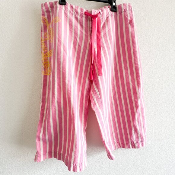 Juicy Couture Pink Stripe Love from Juicy Capri Pants Size Medium - Picture 1 of 13